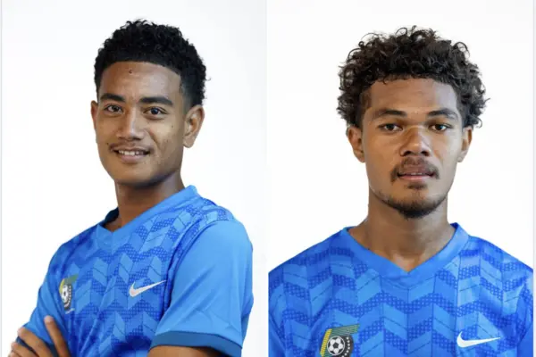 As William (r) and Ryan (l) take to the field in Samoa, they are not only aiming for the championship final but also paving the way for a more diverse and inclusive future in Solomon Islands football.