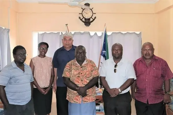 From left MHMS Under Secretary Health Care Dr. Gregory Jilini, Health Legal Officer Yvonne Ogaoga, MPNS Deputy Secretary Maktas Forau, Premier of Western Province Hon. David Gina, Attorney-General John Muria Jr. and Provincial Secretary Western Province Jeffery Wickham.