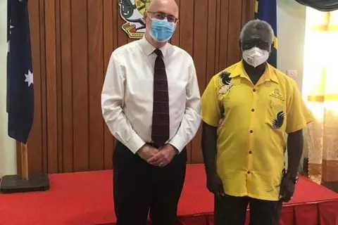 High Commissioner Dr Lachlan Strahan and Prime Minister Hon. Manasseh Sogavare.