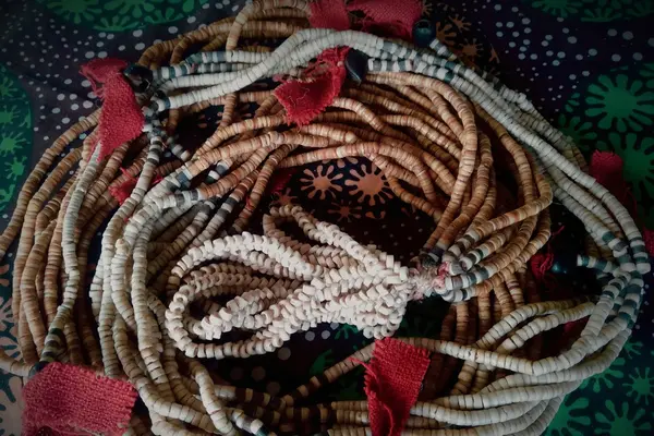 He said these six traditional monies were used on different occasions. He said the traditional shell monies were very valuable.