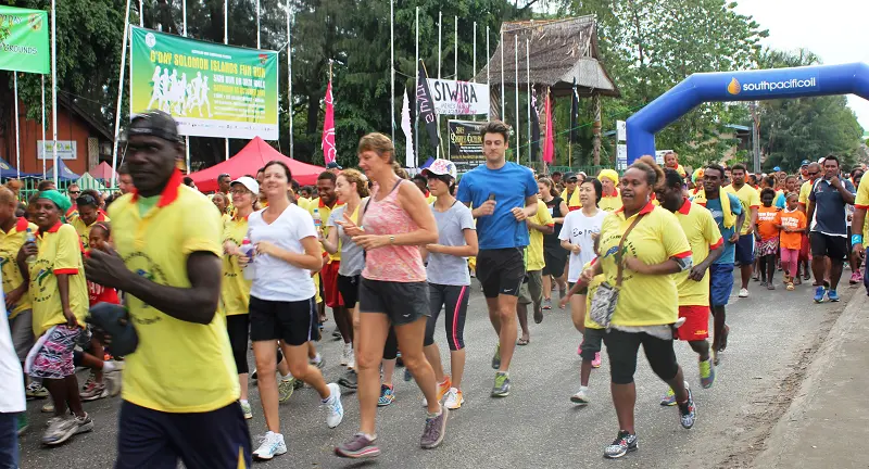 Runners and walkers breaking out at the start of last year’s event.