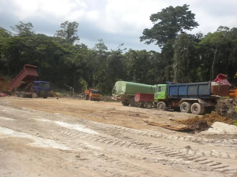 APID machines conducting its bauxite mining operation in Rennell.