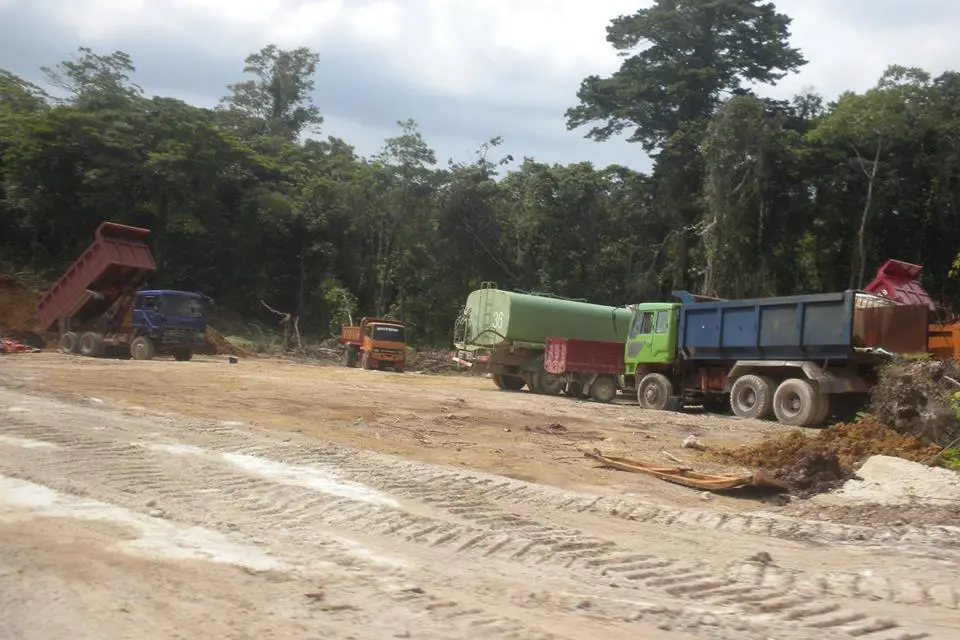 APID machines conducting its bauxite mining operation in Rennell.
