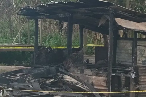 It is alleged that the father poured petrol over their home using a 1.5-liter bottle, which ignited the blaze.