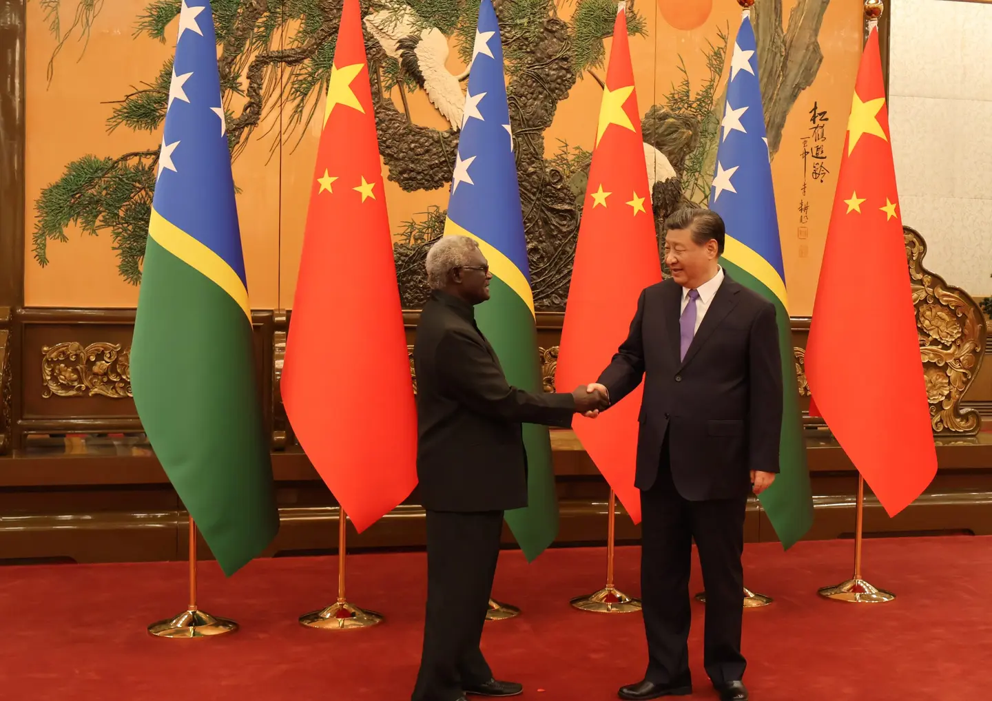 Prime Minister Sogavare meets with PRC President, Xi Jinping.