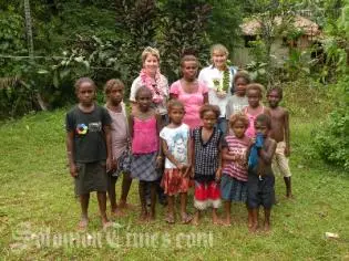 Australian High Commission and PPF representatives with children of Aenataerau.