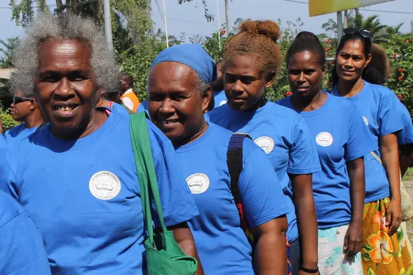 Iumi tugeda buildim Malaita - Auki Market Vendors’ Association marching to celebrate International Day of Rural Women.
