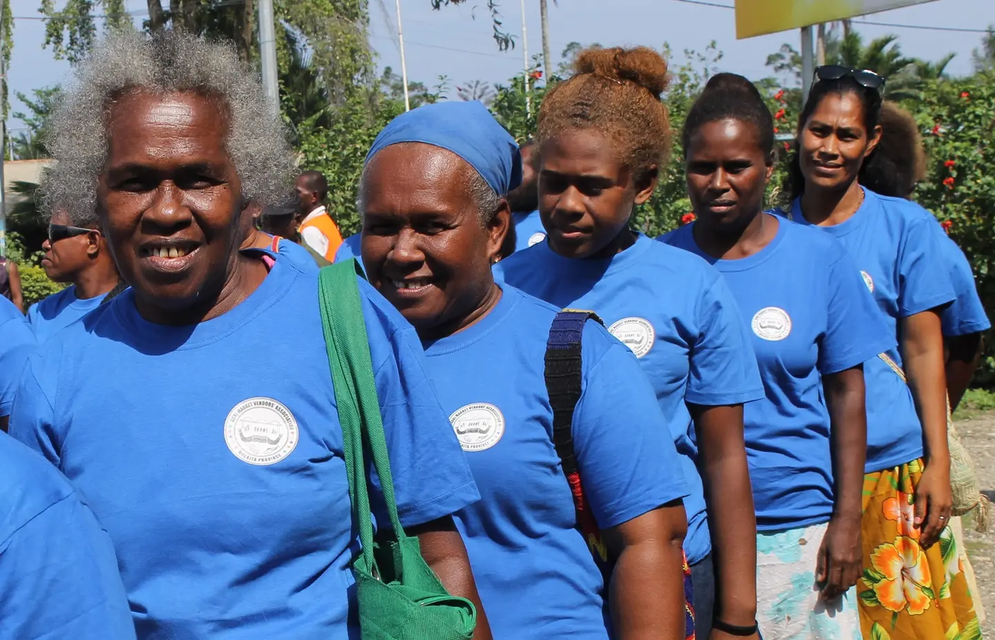 Iumi tugeda buildim Malaita - Auki Market Vendors’ Association marching to celebrate International Day of Rural Women.