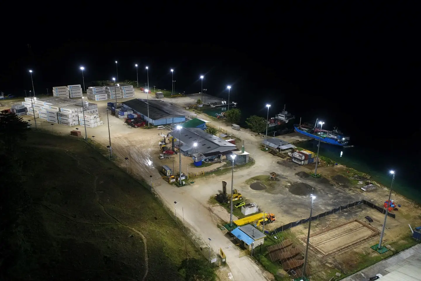 The aerial view of the Noro Port.