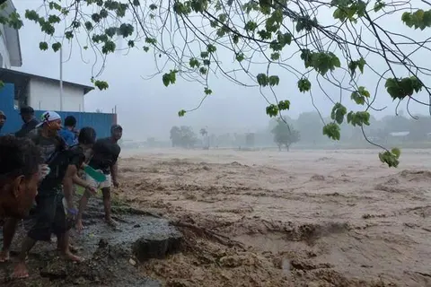 “We have had to set up teams to get people to move away from vulnerable areas, there are spots in town that may collapse as the heavy rain continues.”