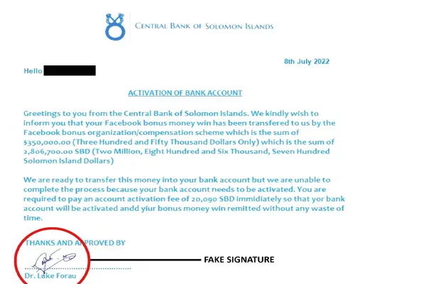 CBSI Warns Public on Latest Email Scam