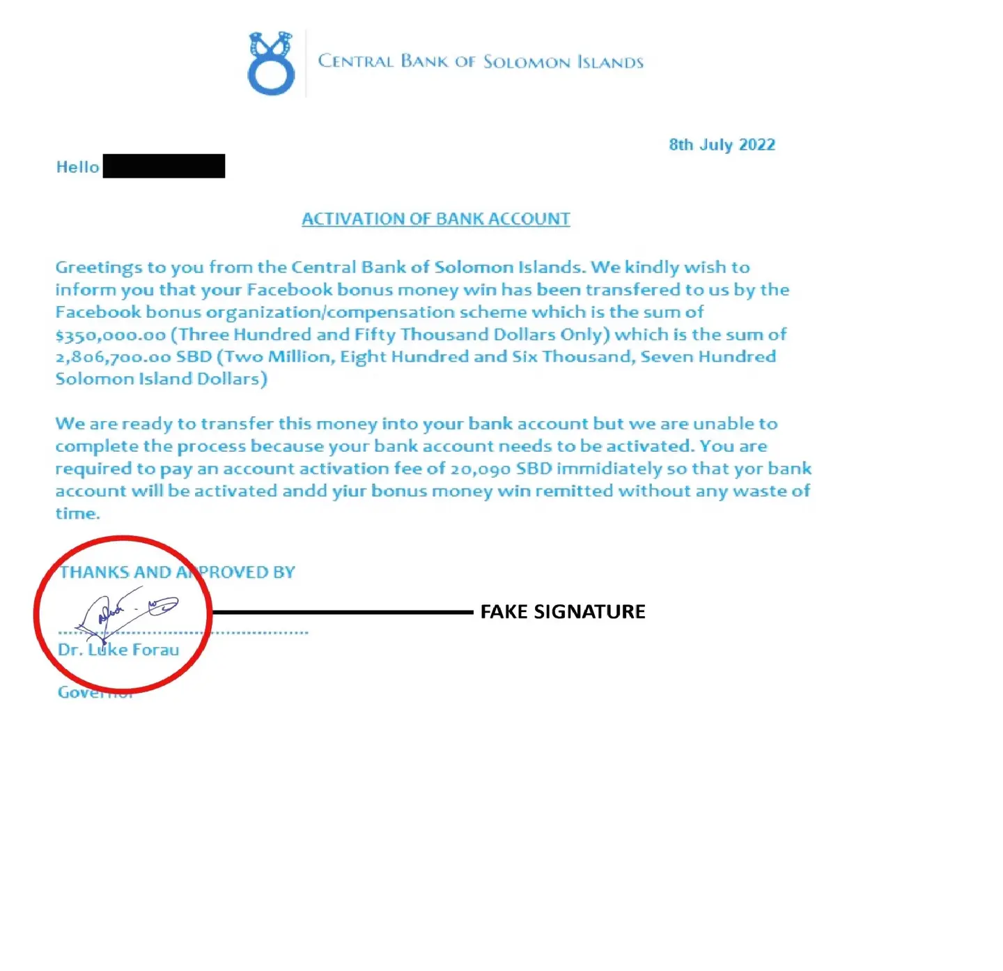 CBSI Warns Public on Latest Email Scam