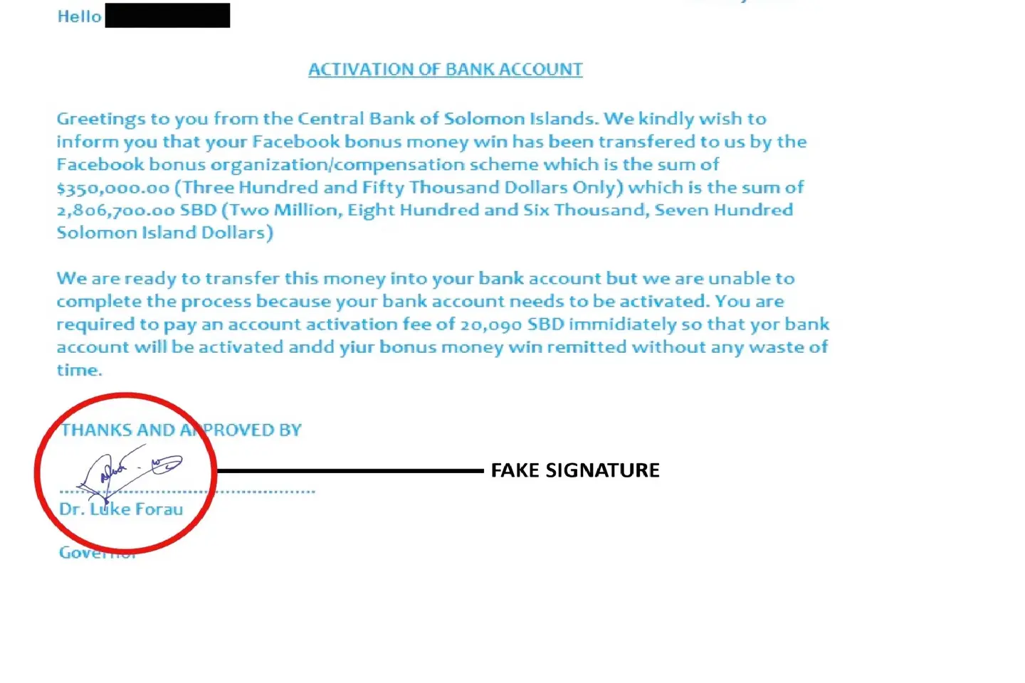 CBSI Warns Public on Latest Email Scam