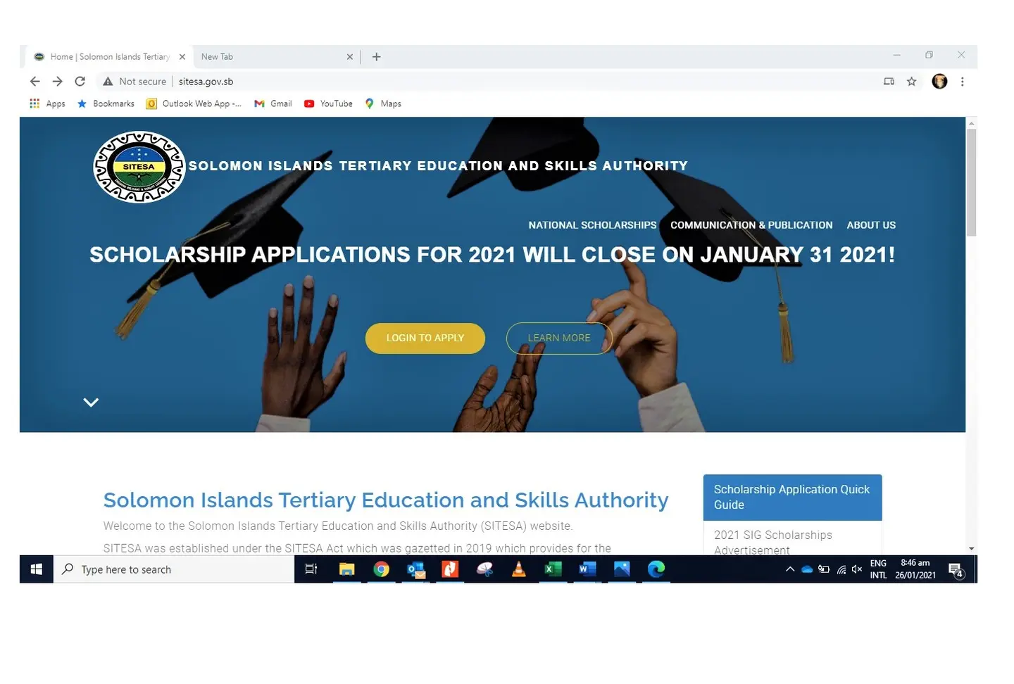 1,000 scholarships are offered by the government for 2021, and while it will be a fully funded scholarship all of the recipients will be based in-country.