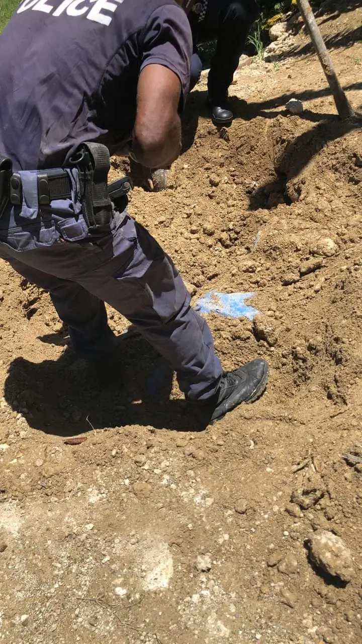 Commissioner Mangau said police received information from the community that two alleged suspects had buried a large number of stolen property around their residence.