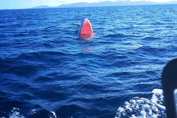 The sunken ray boat between Gela and Honiara.
