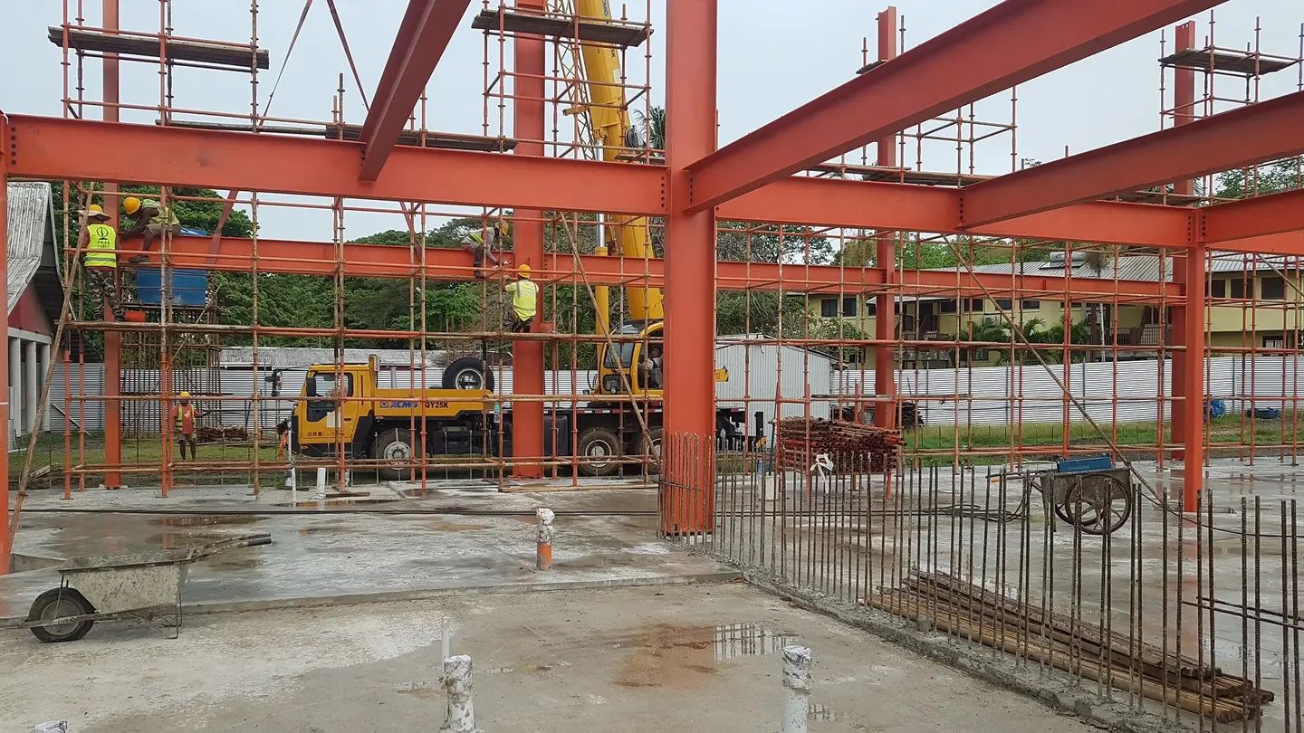 Erecting of pillars and beams 17th September 2020.
