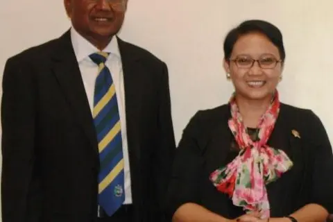 Visiting Indonesian Foreign Minister Hon. Retno Marsudi made a one-day visit to Solomon Islands where she held discussions with her Solomon Islands counterpart Hon. Milner Tozaka in Honiara.