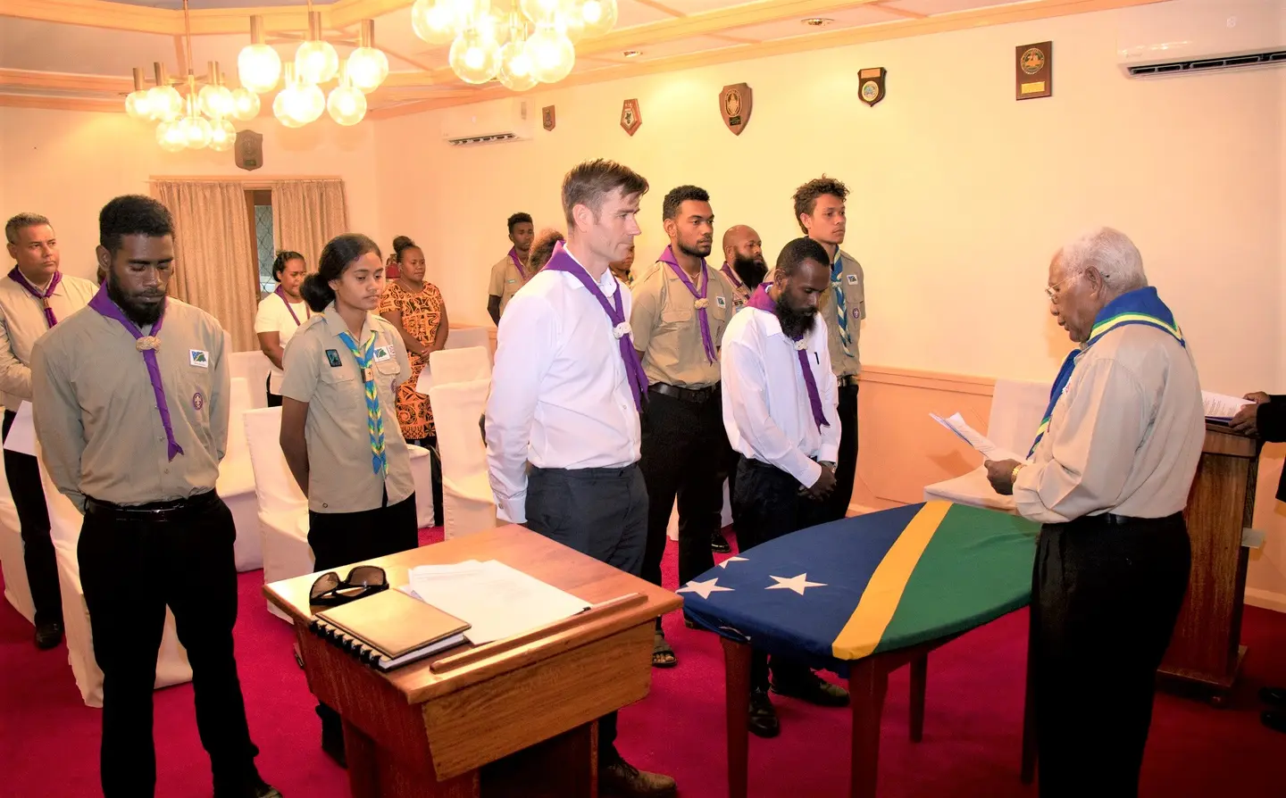 Dr Jones took his oath before the Chief Scout of Solomon Islands Scout Association, Sir David Vunagi at the Government House.