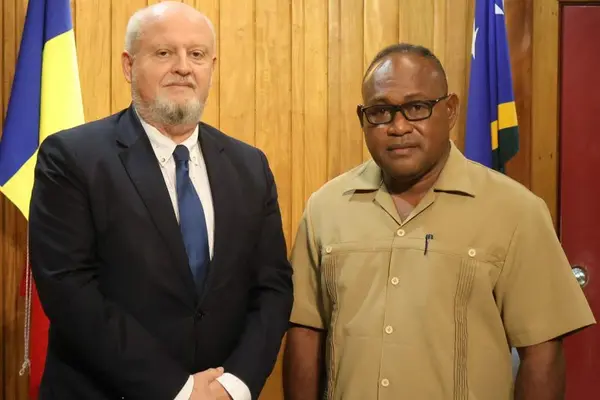 H.E Radu Gabriel Safta and PM Acting Honorable Manasseh Maelanga.