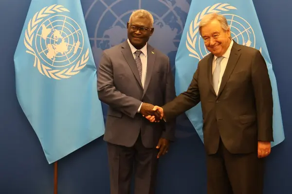 PM Sogavare and UN SG Antonio Guterres.