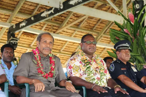 Makira-Ulawa Province Premier, Thomas Weape and Acting Prime Minister, Hon. Manasseh Maelanga in Kirakira last week at the Province’s 31st Second Appointed day.