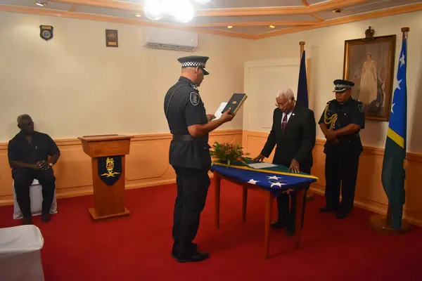 Mostyn Mangau's appointment makes him the first local Police Commissioner after RAMSI's departure.