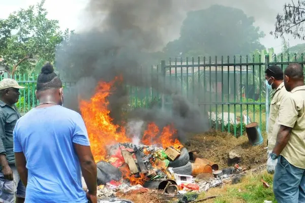 The goods were destroyed at the MAL Biosecurity Quarantine site at Ranadi, East Honiara.