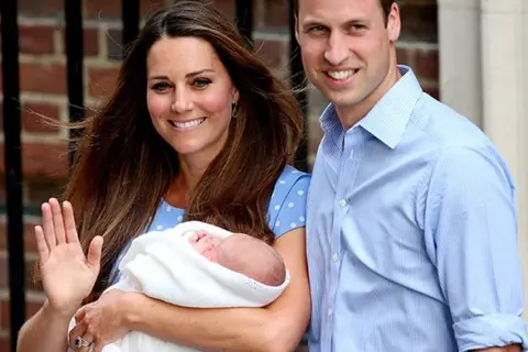 The young family's first public appearance together has been the moment that the world's media and crowds of onlookers camped outside the hospital had long been waiting for.