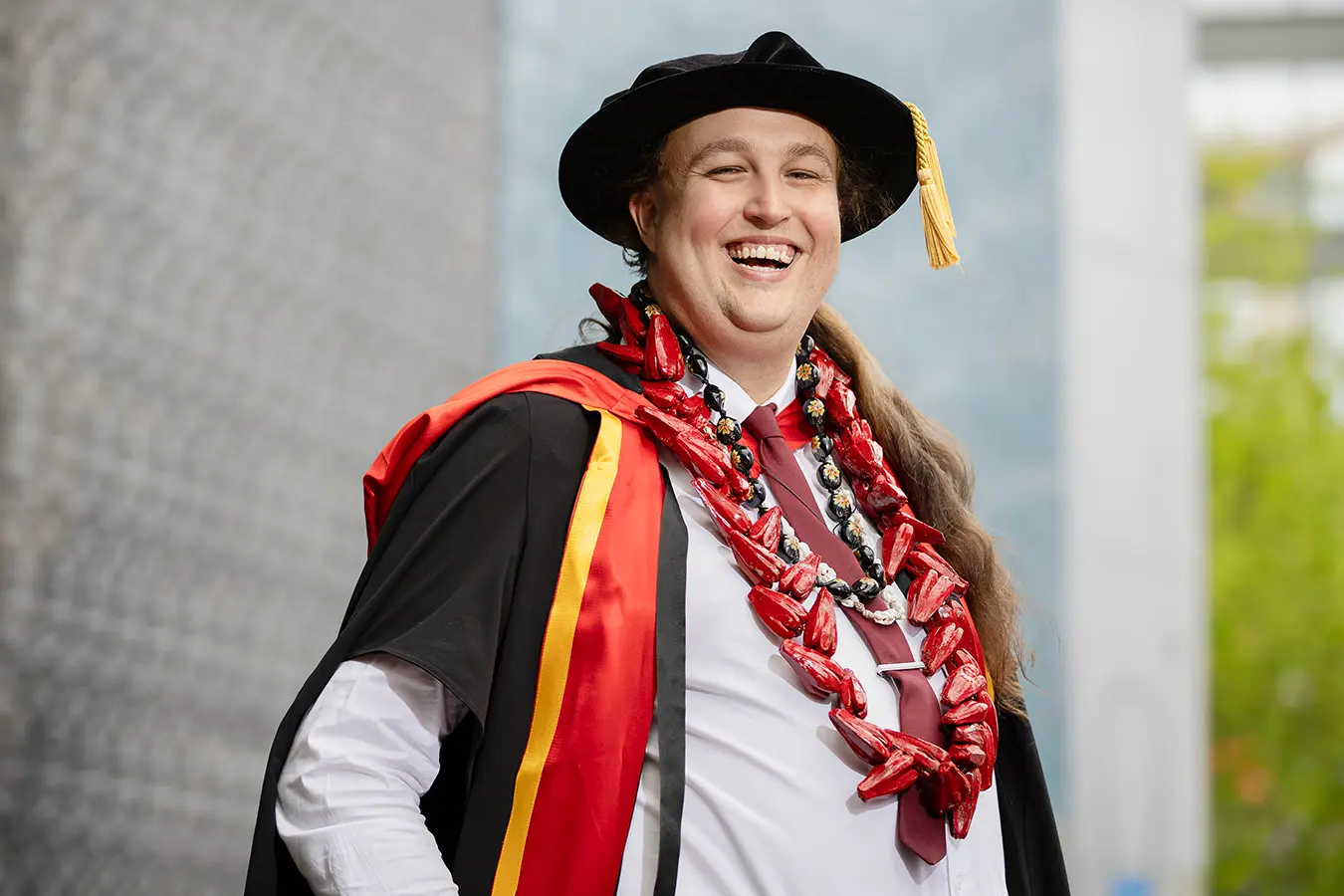 Dr Sean Richards in academic dress at graduation, University of Auckland, 22 September.
