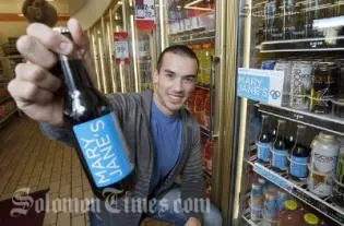 Matt Moody, chief executive of Mary Jane's Soda, at a 7-Eleven store in Los Angeles.