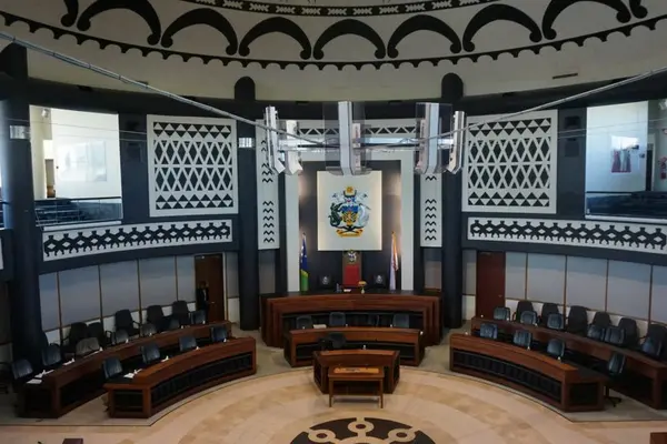 Inside the Solomon Islands parliamentary chambers.
