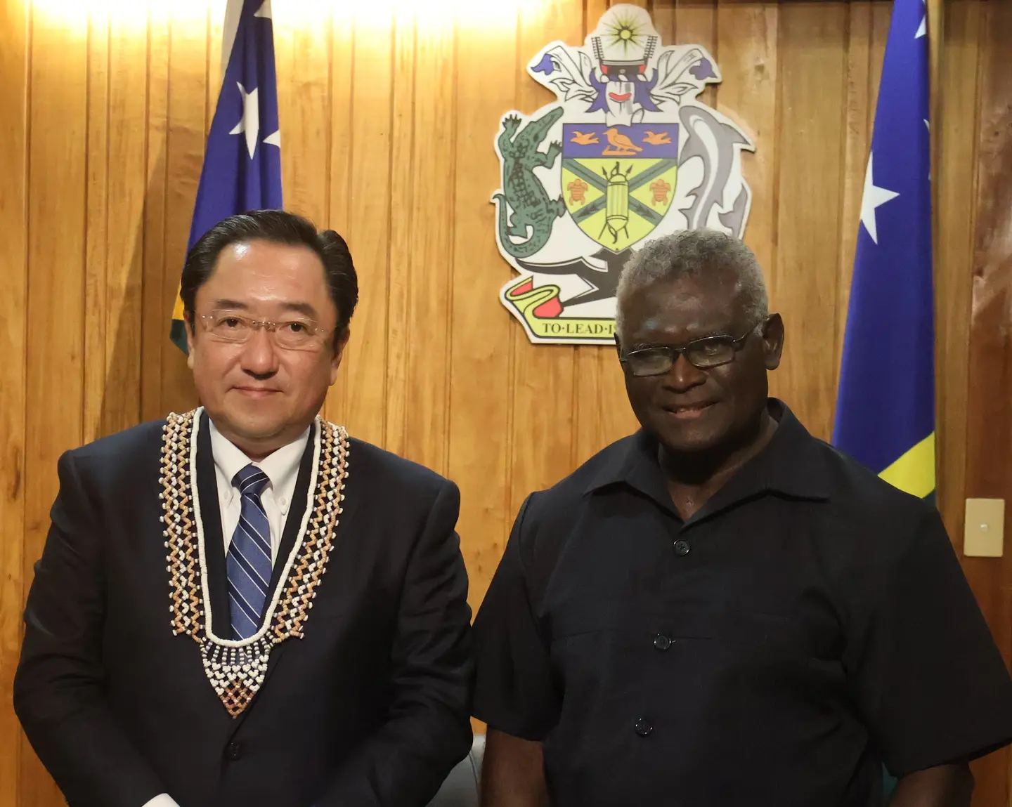 Prime Minister Hon. M. Sogavare and Solomon Islands Honorary Consul to Japan Mr. Takahiro Kitano.