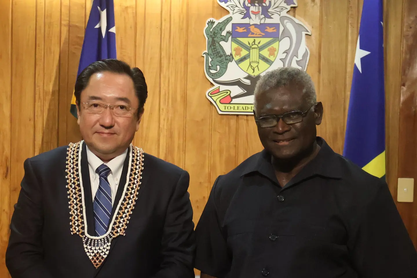 Prime Minister Hon. M. Sogavare and Solomon Islands Honorary Consul to Japan Mr. Takahiro Kitano.