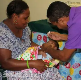 Immunization day at the Rove Clinic in Honiara.