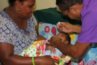 Immunization day at the Rove Clinic in Honiara.