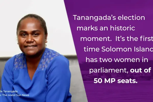 In the Gizo/Kolambangara constituency, Ms. Lanelle Tanangada won a 2018 by-election after her husband Jimson lost the seat in a court challenge.