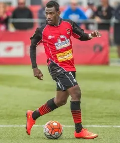 Atkin Kaua in action for Canterbury United during last season's national league.