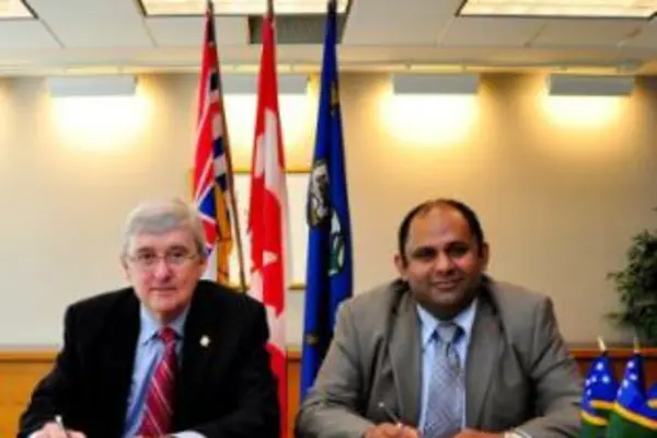 Kwantlen's President and Vice-Chancellor John McKendry and CITREC CEO Ashwant Dwivedi signed the MoU in a ceremony last week.