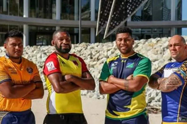 Representatives of the participating teams at the Oceania Rugby 15s.