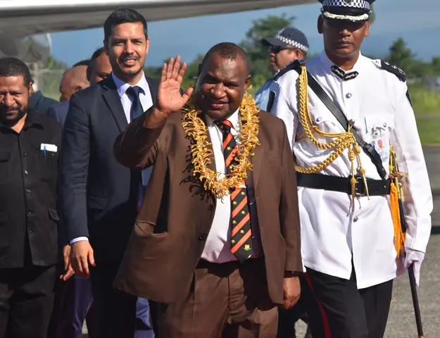 The Prime Minister of Papua New Guinea (PNG) James Marape on arrival in Honiara this afternoon.