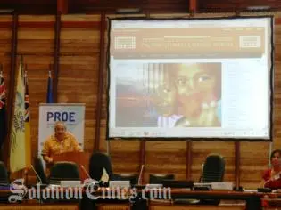 SPREP Director-General, Mr. David Sheppard launching the Pacific Climate Change Portal