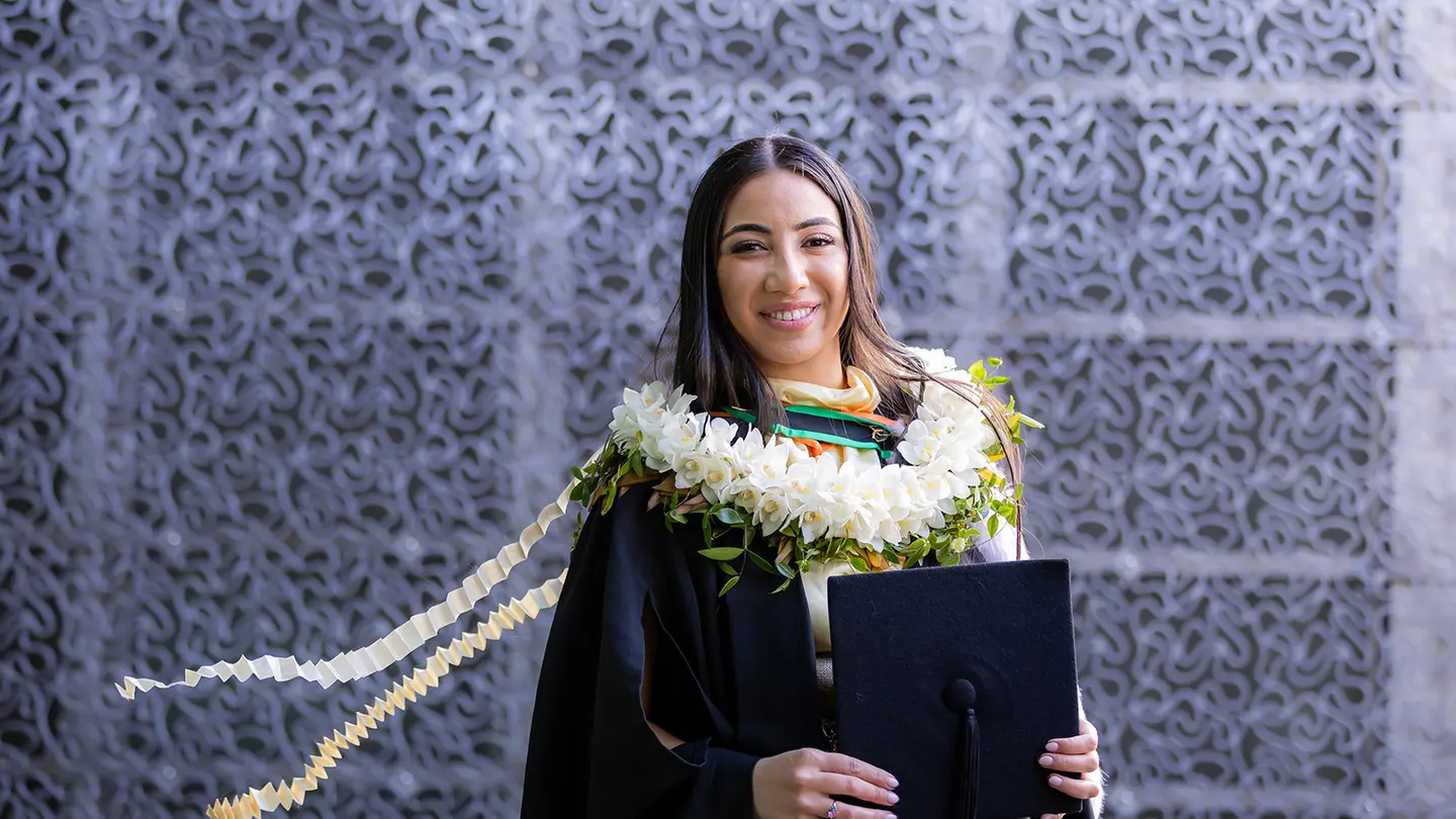 Meleana Payn after graduating from Waipapa Taumata Rau, University of Auckland.