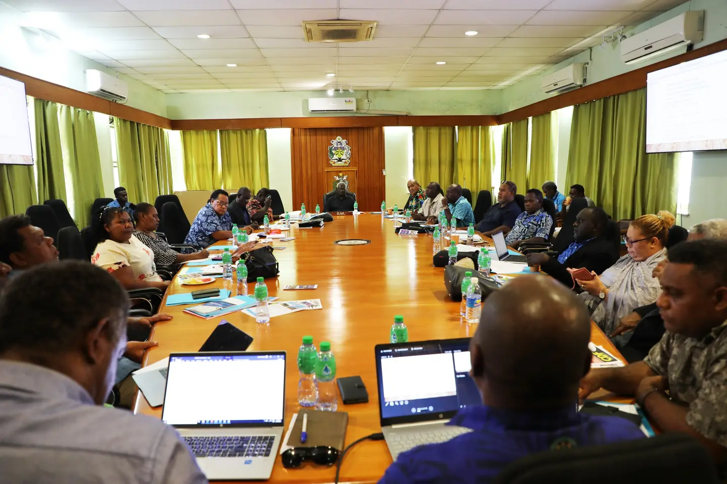 Cabinet members during the presentation by officials from the Ministry of Rural Development (MRD).