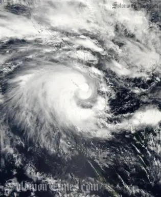 The recent bad weather is associated with a depression close to the Solomon Islands.