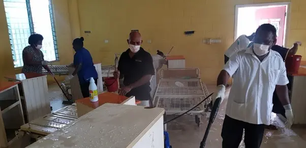 The Chairman of Anti-Microbial Stewardship Committee, Dr Alex Munamua explained the work done involved thorough dusting and scrubbing of windows, walls, floors, ceilings and disinfecting beds, cupboards, chairs and so forth.