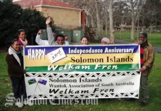 The SI community in South Australia displaying their newly banners, kindly donated by Tribal Art Studio. The studio is owned by our own local artist Mr. Jimmy Nare in Melbourne.