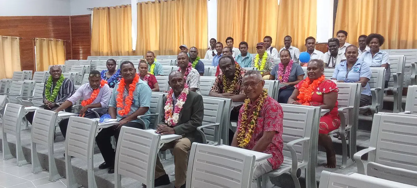 Official guests inside the new Lecture Theatre.