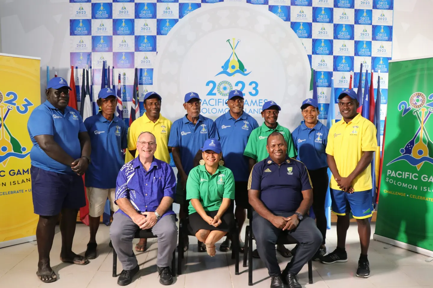 The Sol2023 Pacific Games Ambassadors include Jim Marau, Chris Votu and Primo Higa, former national Footballers turned Coaches: Batram Suri and Timothy Inifiri, Paralympian: Hellen Saohanga, Weightlifting Queen: Jenly Wini, Boxing Icon: Joseph Saimei and national Tennis Player and Coach: Junior Benjamin.