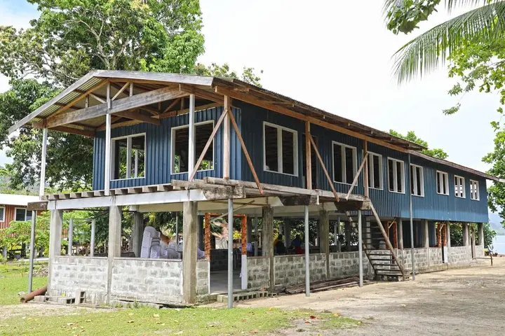 The two-story community hall 2020/2022 project comprised of six accommodation room upstairs, a big conference room for meetings and an office space. Ablution block (shower & toilet system rooms) located downstairs.